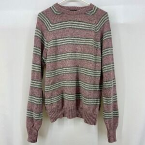 Vintage SZ XLarge Warp Two Winter Wear Pure Wool Purple Stripe Crewneck Sweater